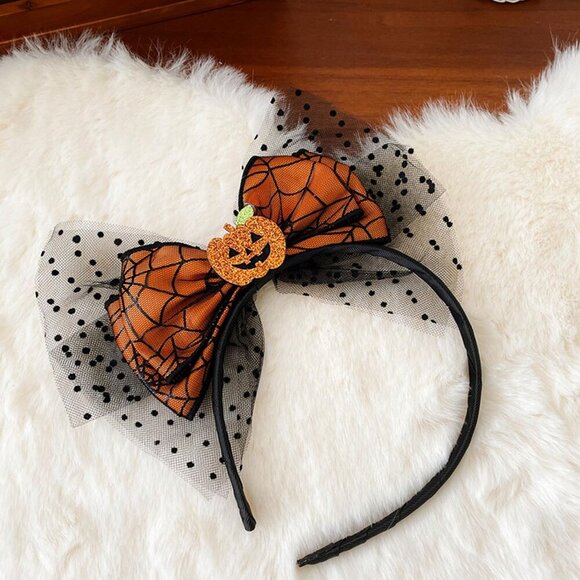 Halloween Headbands Pumpkin Bow Design Hair Bands Happy Halloween Party - Picture 4 of 9